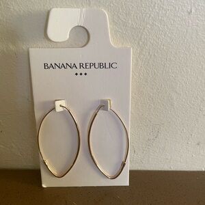 Banana Republic Rose Gold Marquise Hoop Earrings